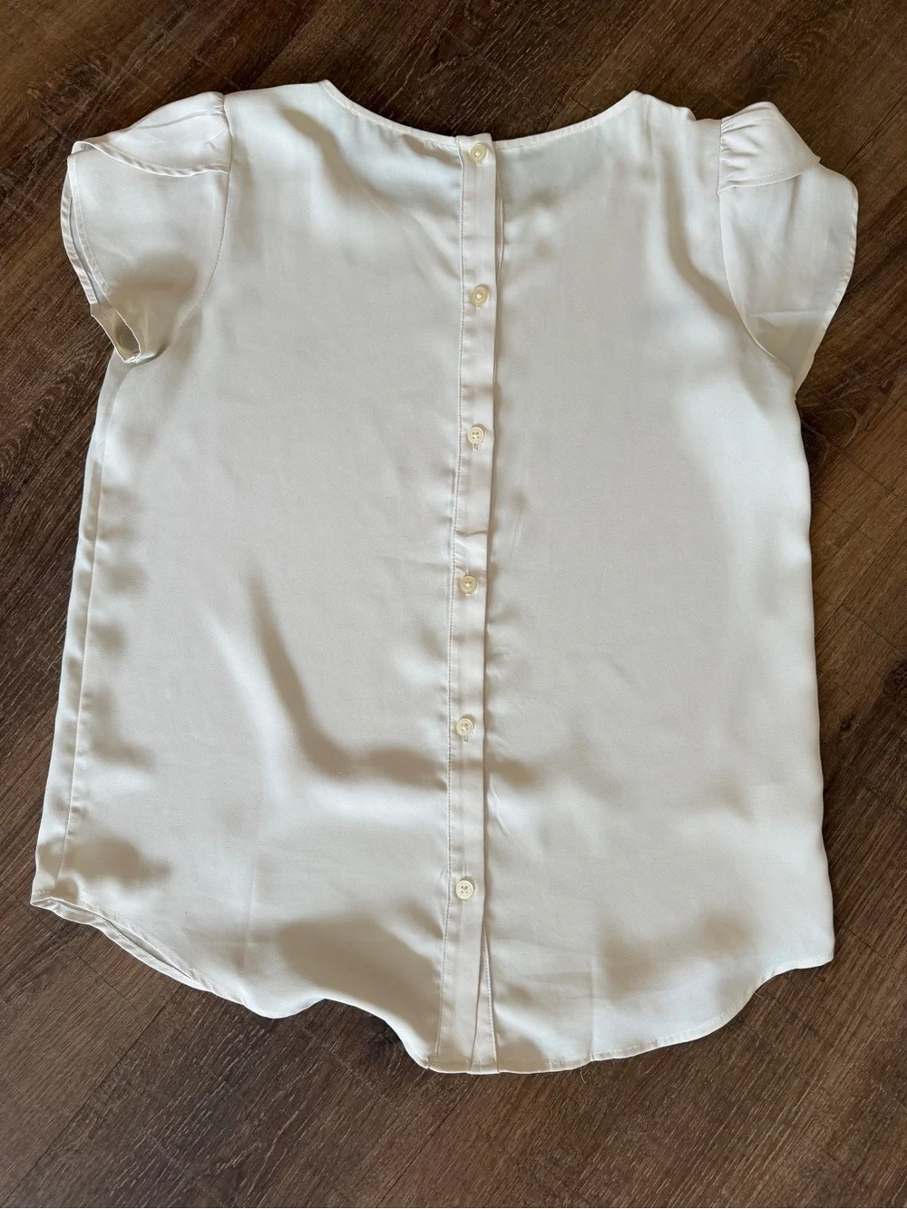 LOFT Cream Short Sleeve Blouse